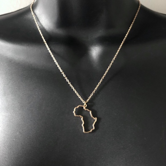 Africa Map Link Chain and Pendant - Dainty Jewelry - Picture 5 of 12